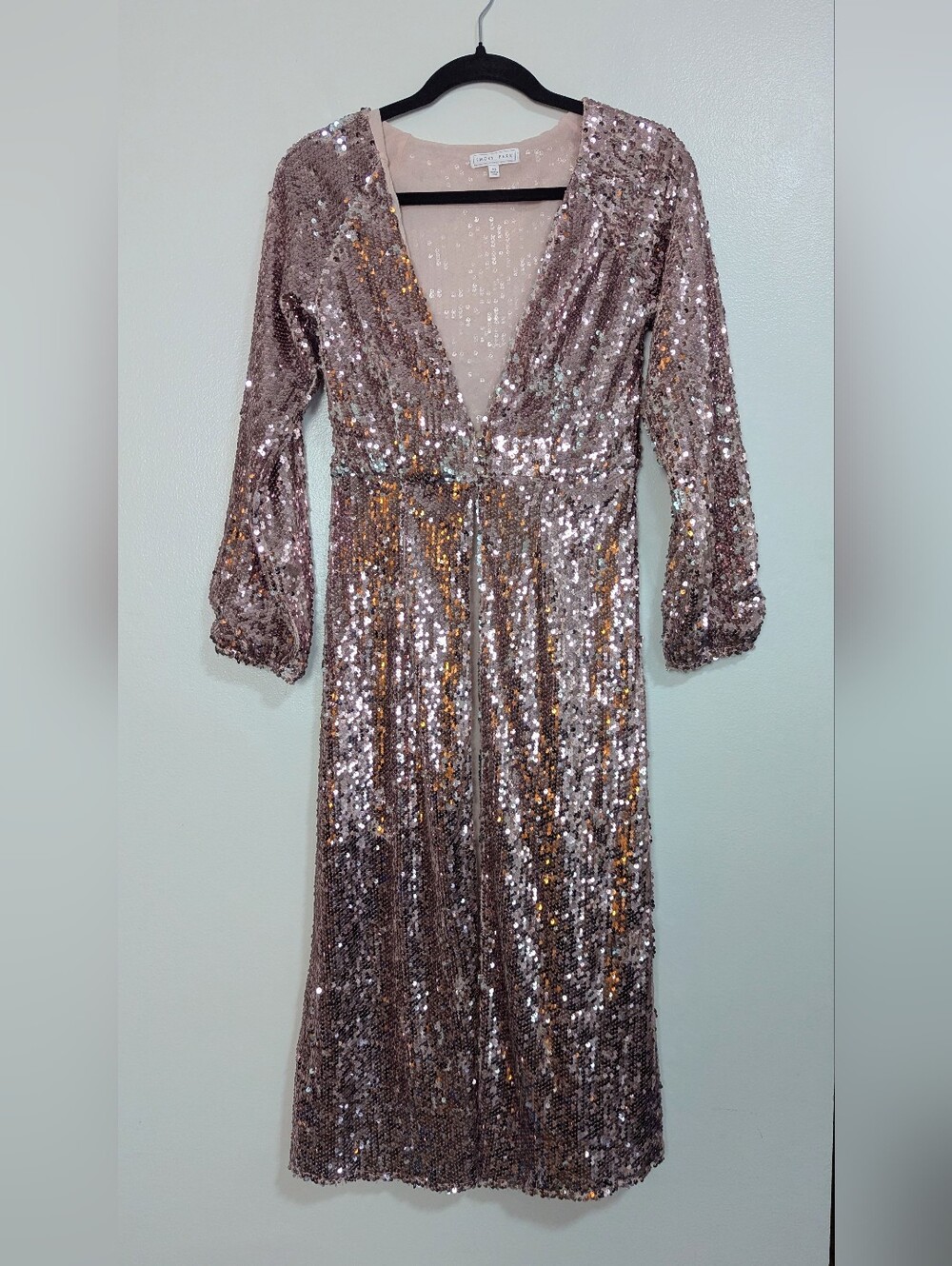 Emory Park Size XS Pink All Over Sequin Long Duster Cardigan